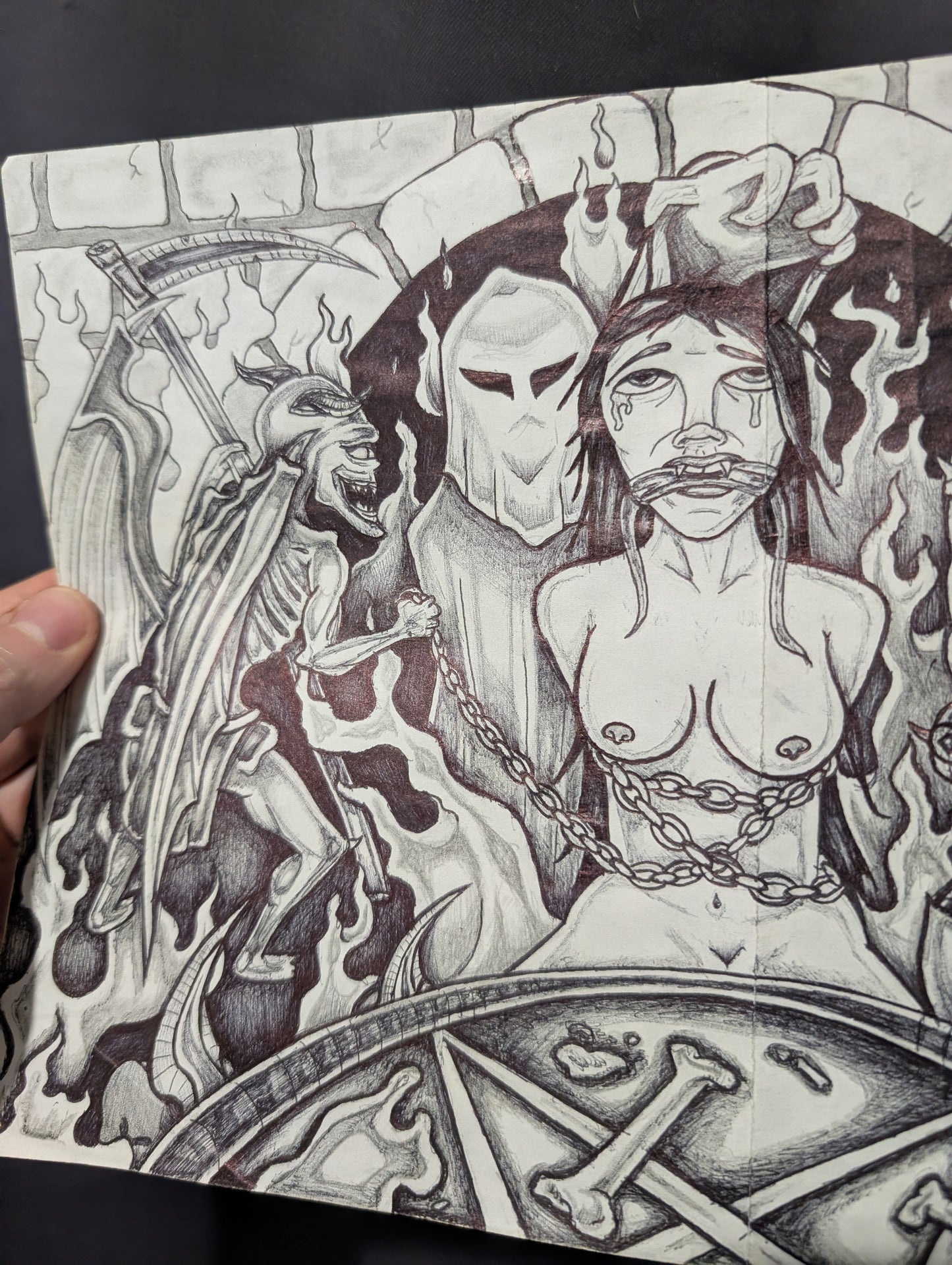 Gabriel Roche "Missouri Teen Killer" artwork from prison, (8,5x11 inch)