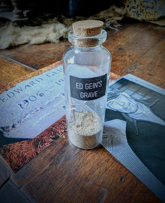 Soil from ED GEIN's grave with photos