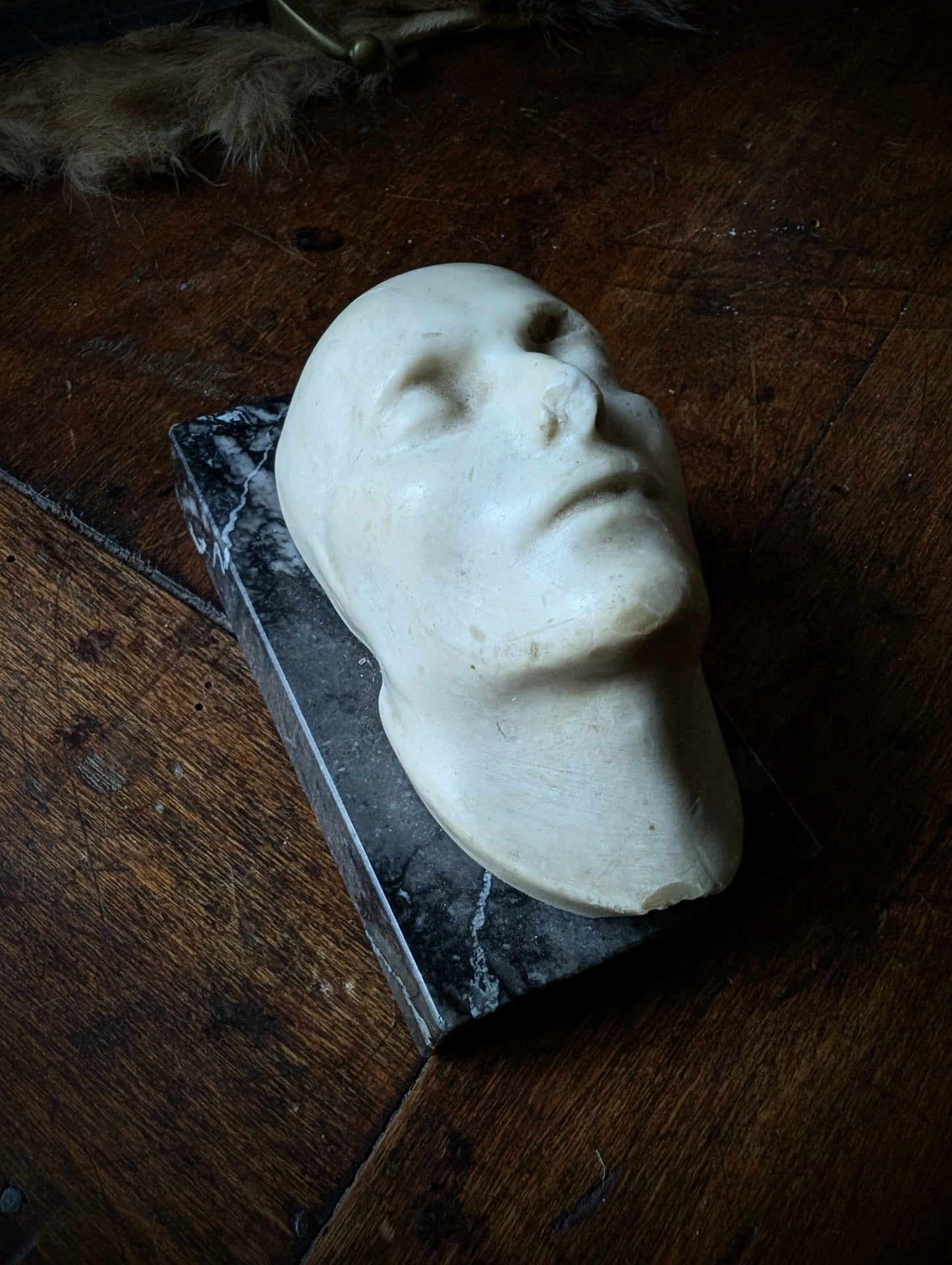 Antique Marble Napoleon I Death Mask Paperweight