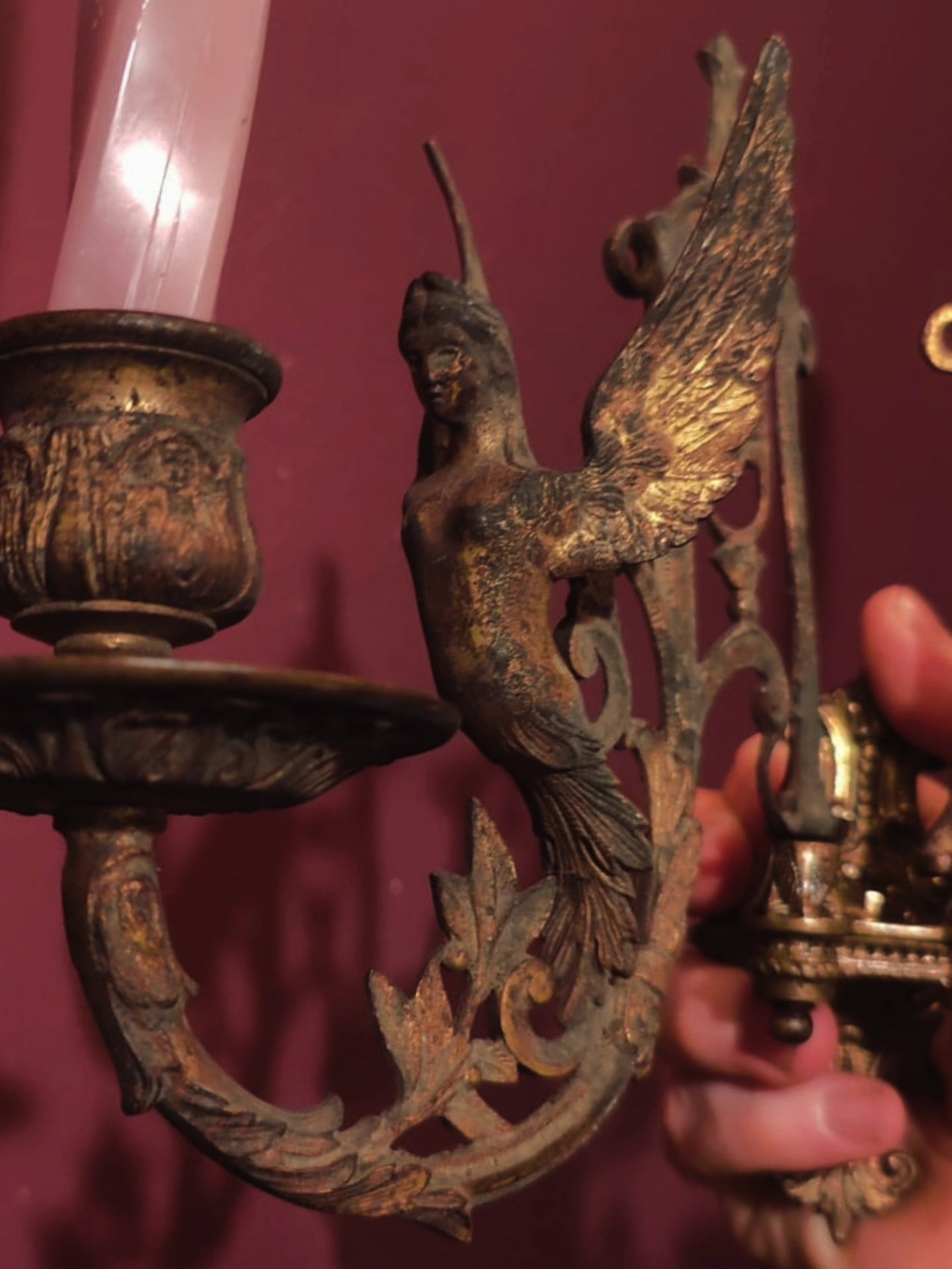Stunning antique-style wall candlestick