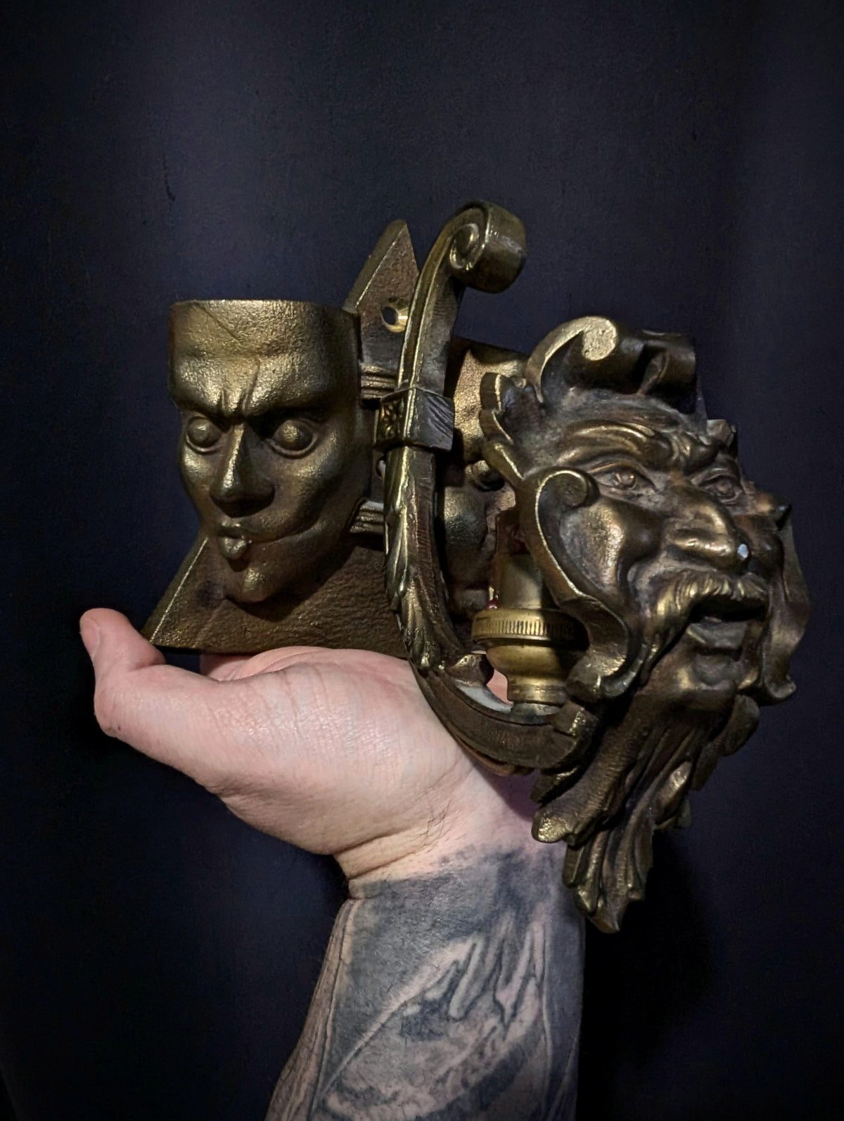 Vintage mid 20th century wall sconce, as a candleholder. “The Breath of the Wind"