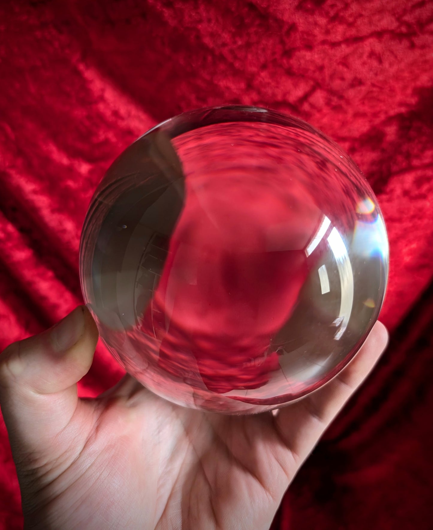 A beautiful crystal ball on a pedestal  (26cm)