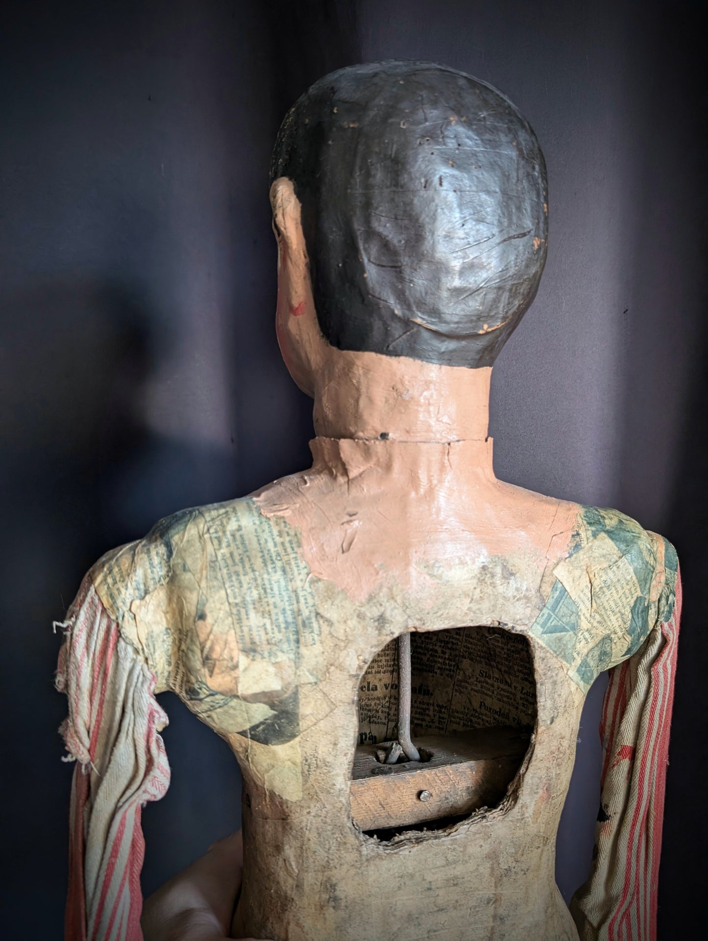 Old Czech Marionnette (early 1900's) 96cm made of wood and papier-mâché