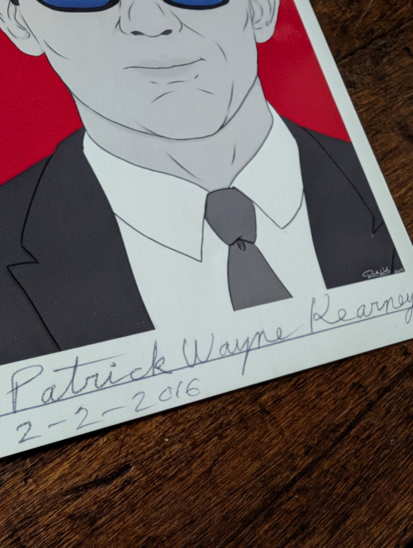 Patrick Kearney signed illustration picture (10x15cm) original signature by "The Trash Bag Killer"