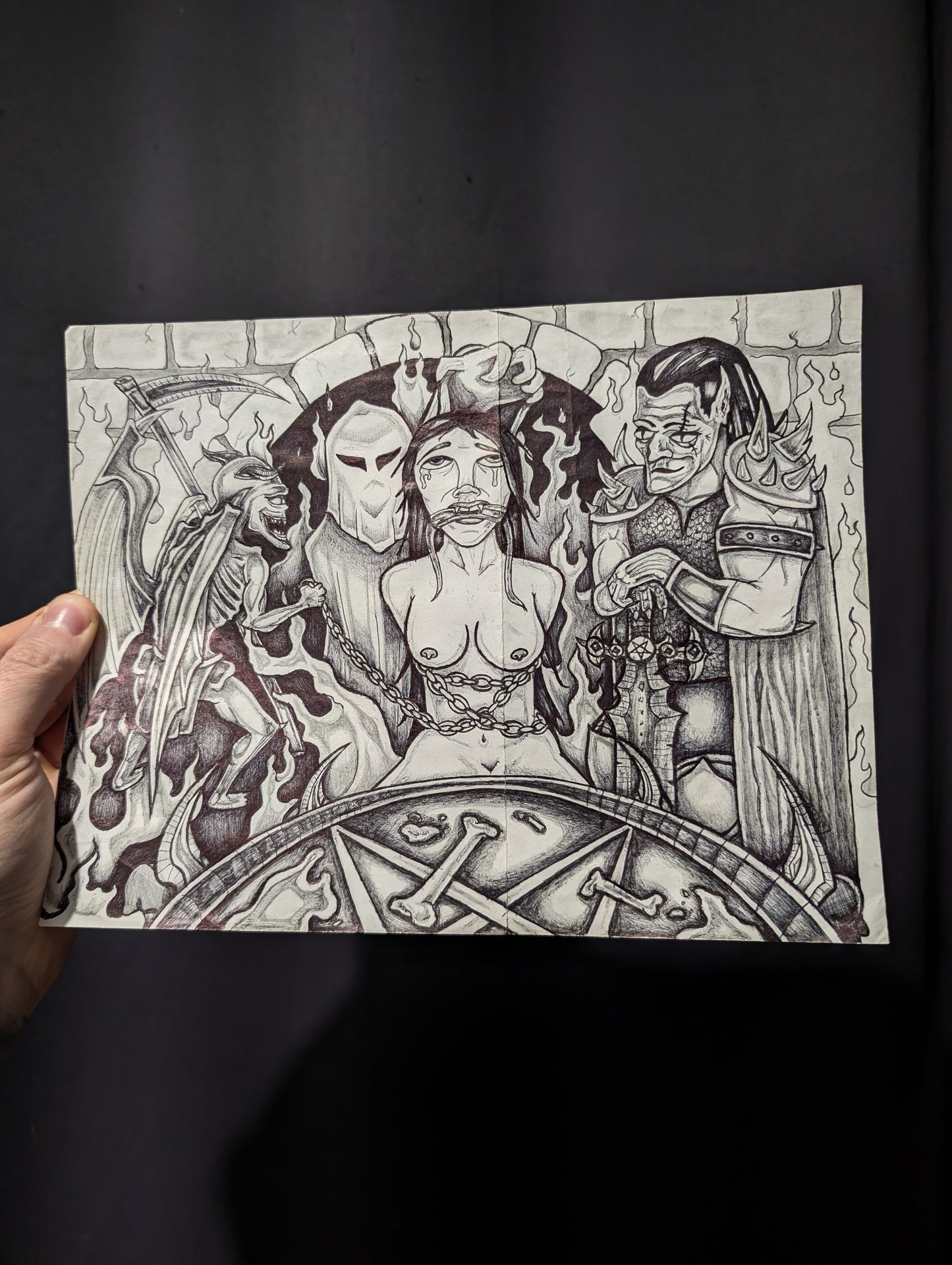 Gabriel Roche "Missouri Teen Killer" artwork from prison, (8,5x11 inch)