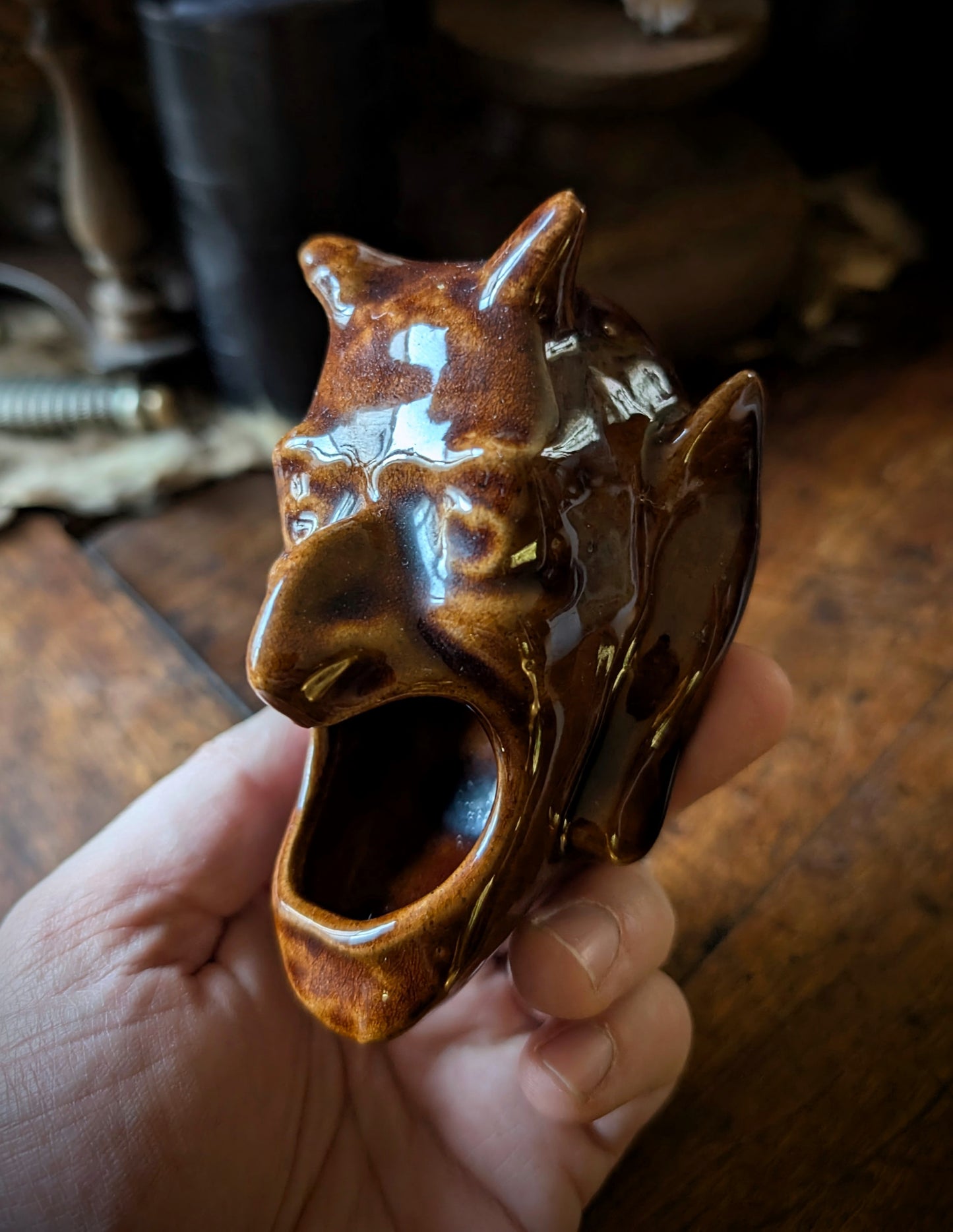 Antique Devil head in ceramic
