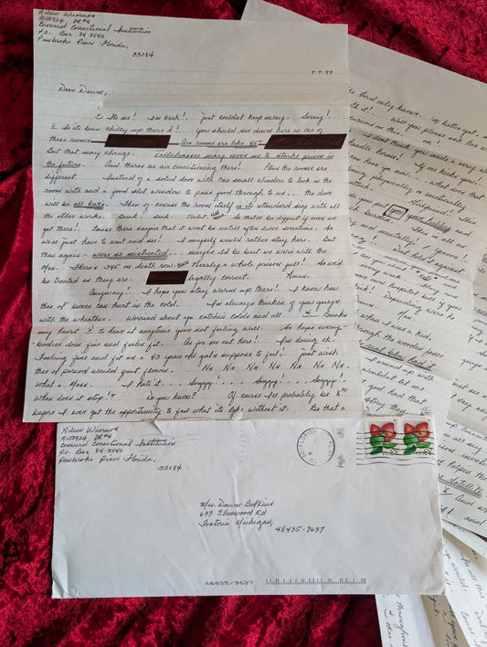 Authentic letter written by the serial killer Aileen Wuornos in 1999 (6 pages!)