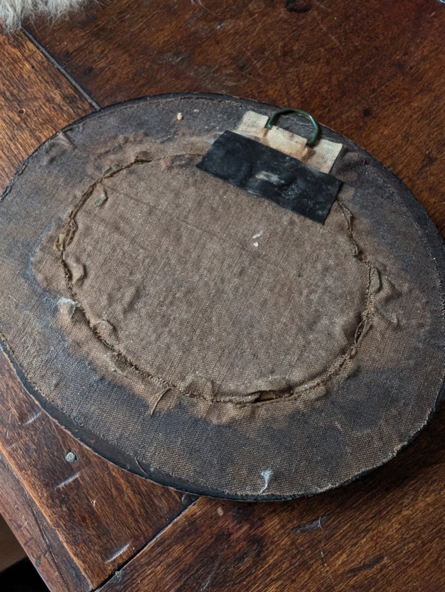 Very old reliquary with hair and mourning scene, mid-19th century (1856)