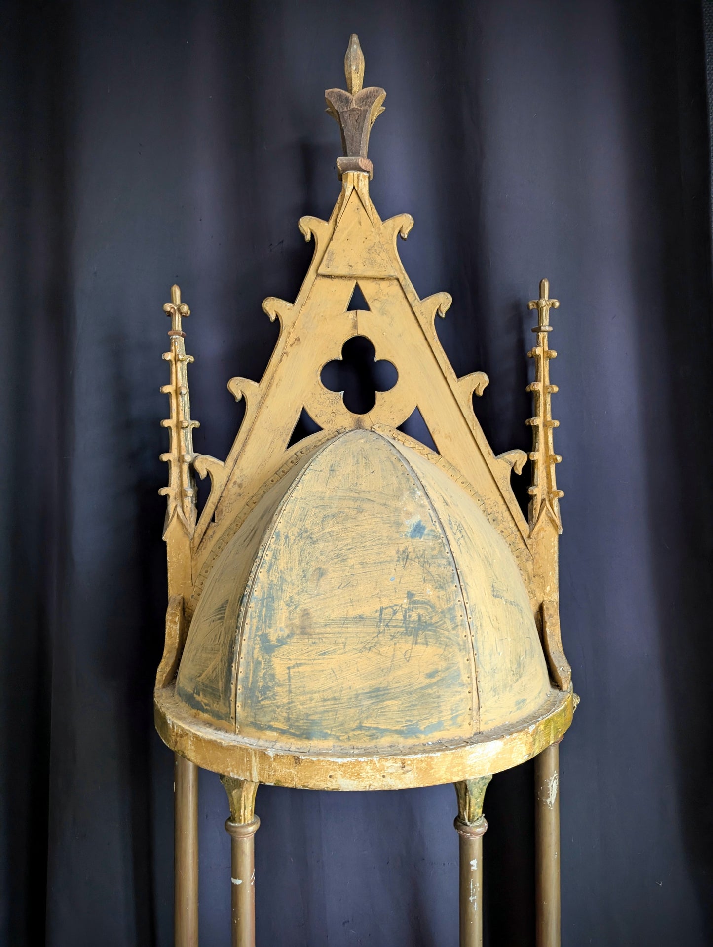 Antique altar ciborium from a french chapel, dating from the 1870s–1880s, in the Neo-Gothic style (Rare !)