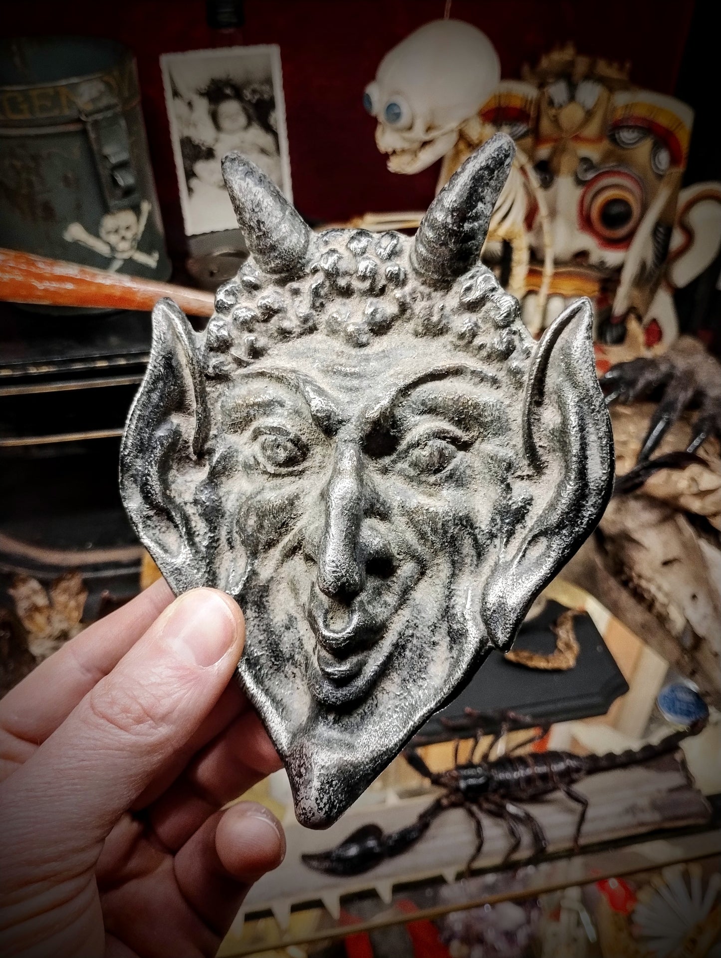 Antique Russian devil's head ashtray