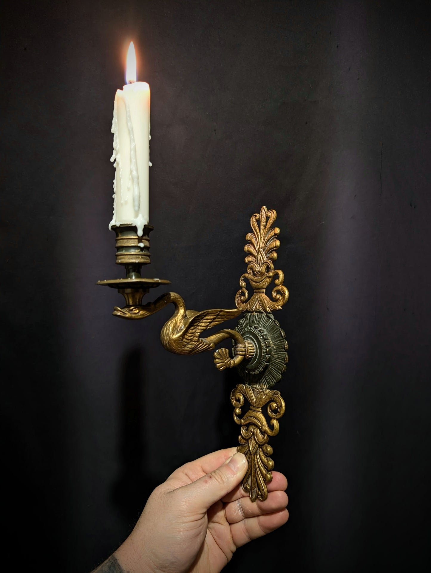 Antique wall candle holder from a French manor house, early 20th century