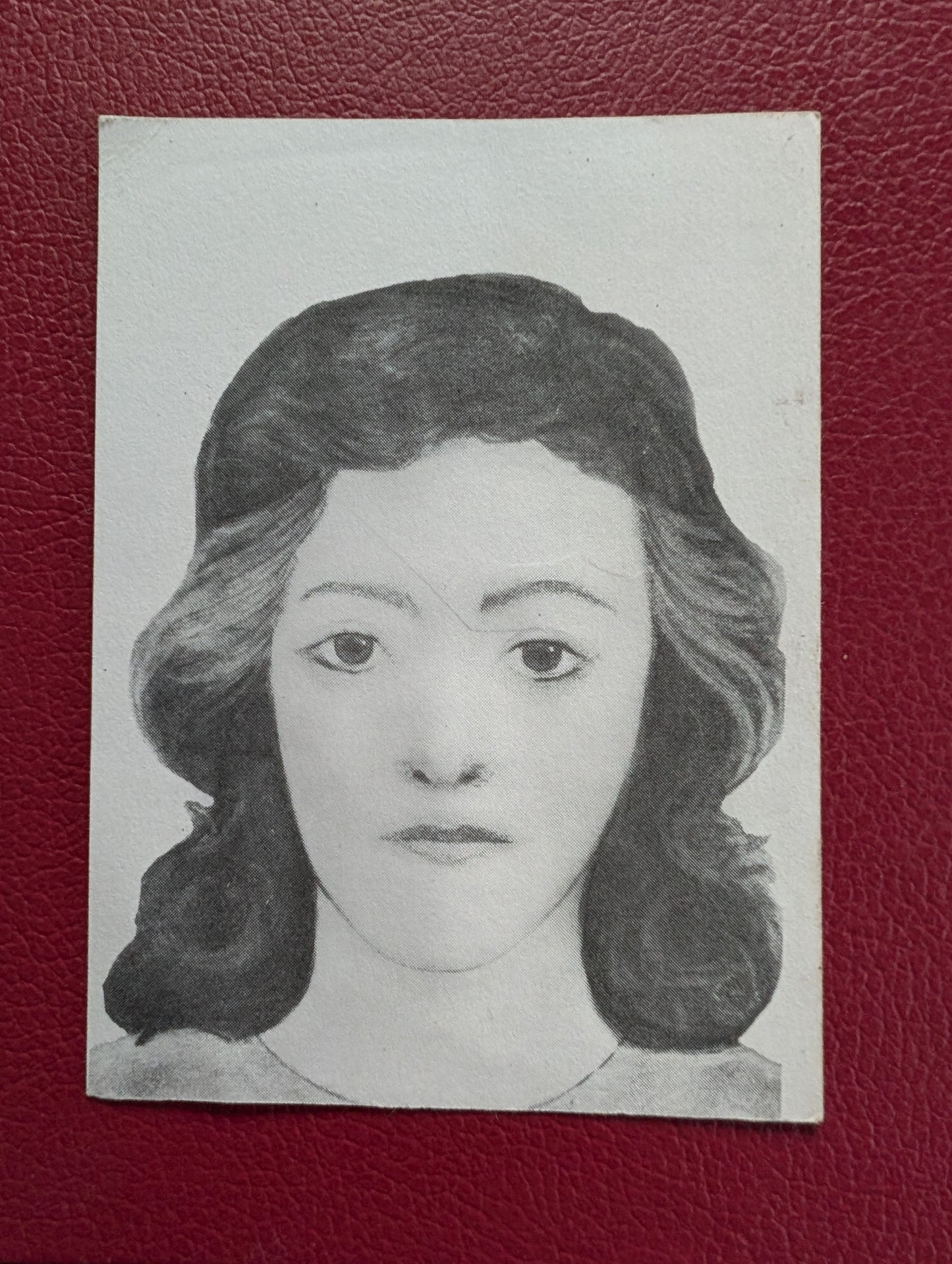 Original composite sketch card belonging to a french police man in the 1980s (criminal wanted for two murders)