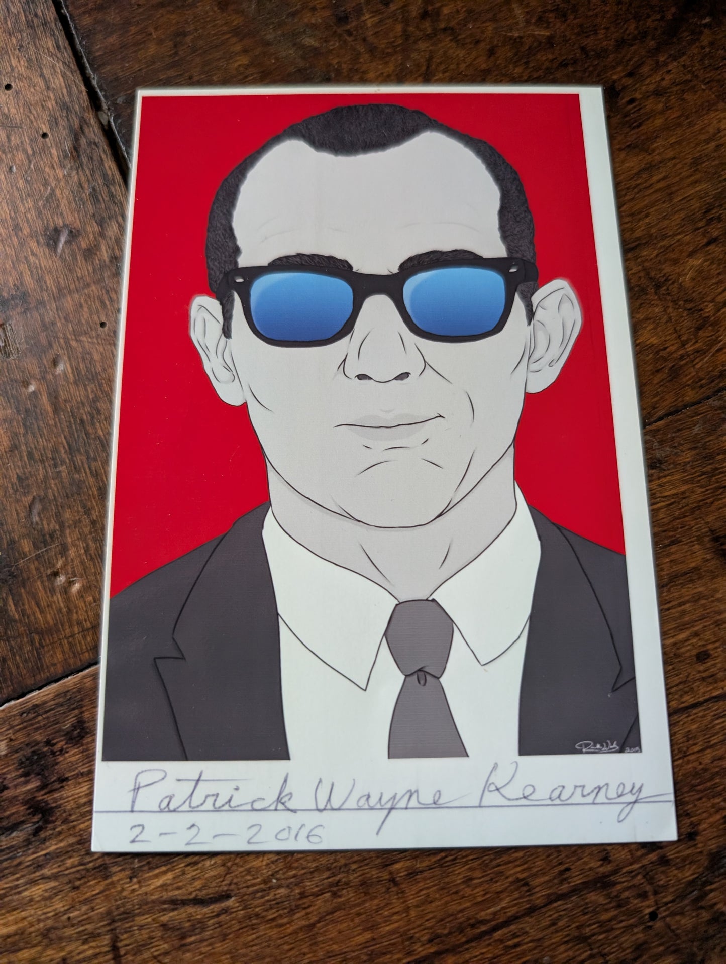Patrick Kearney signed illustration picture (10x15cm) original signature by "The Trash Bag Killer"