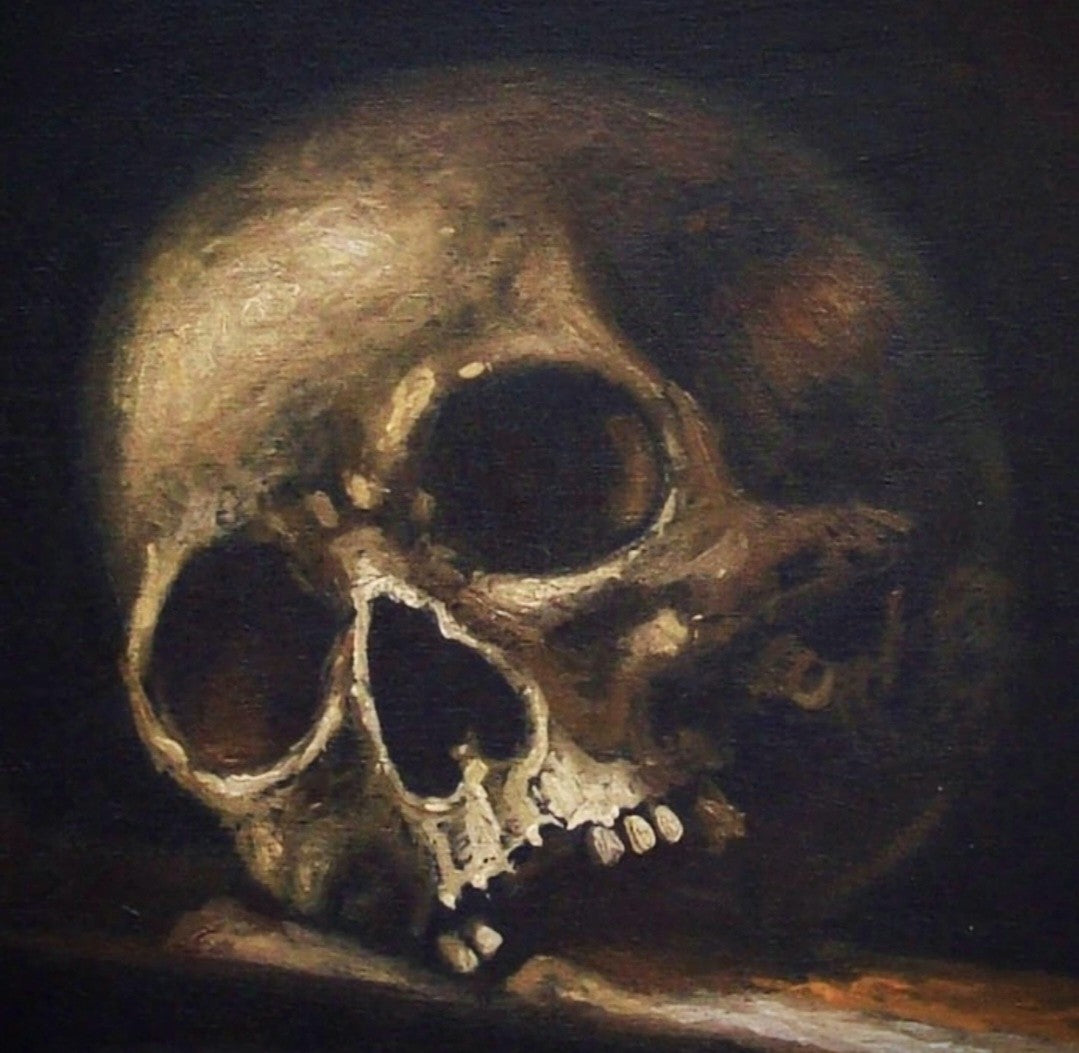 Original oil painting "Memento Mori" by italian artist Zollino in the 1950's