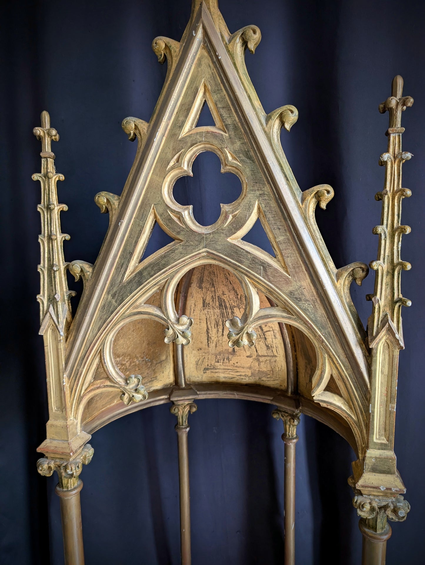 Antique altar ciborium from a french chapel, dating from the 1870s–1880s, in the Neo-Gothic style (Rare !)