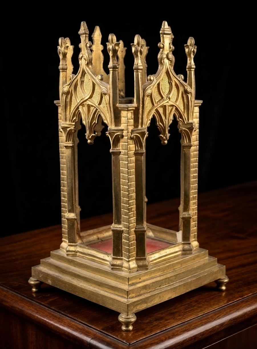 Antique Cathedral Reliquary in brass
