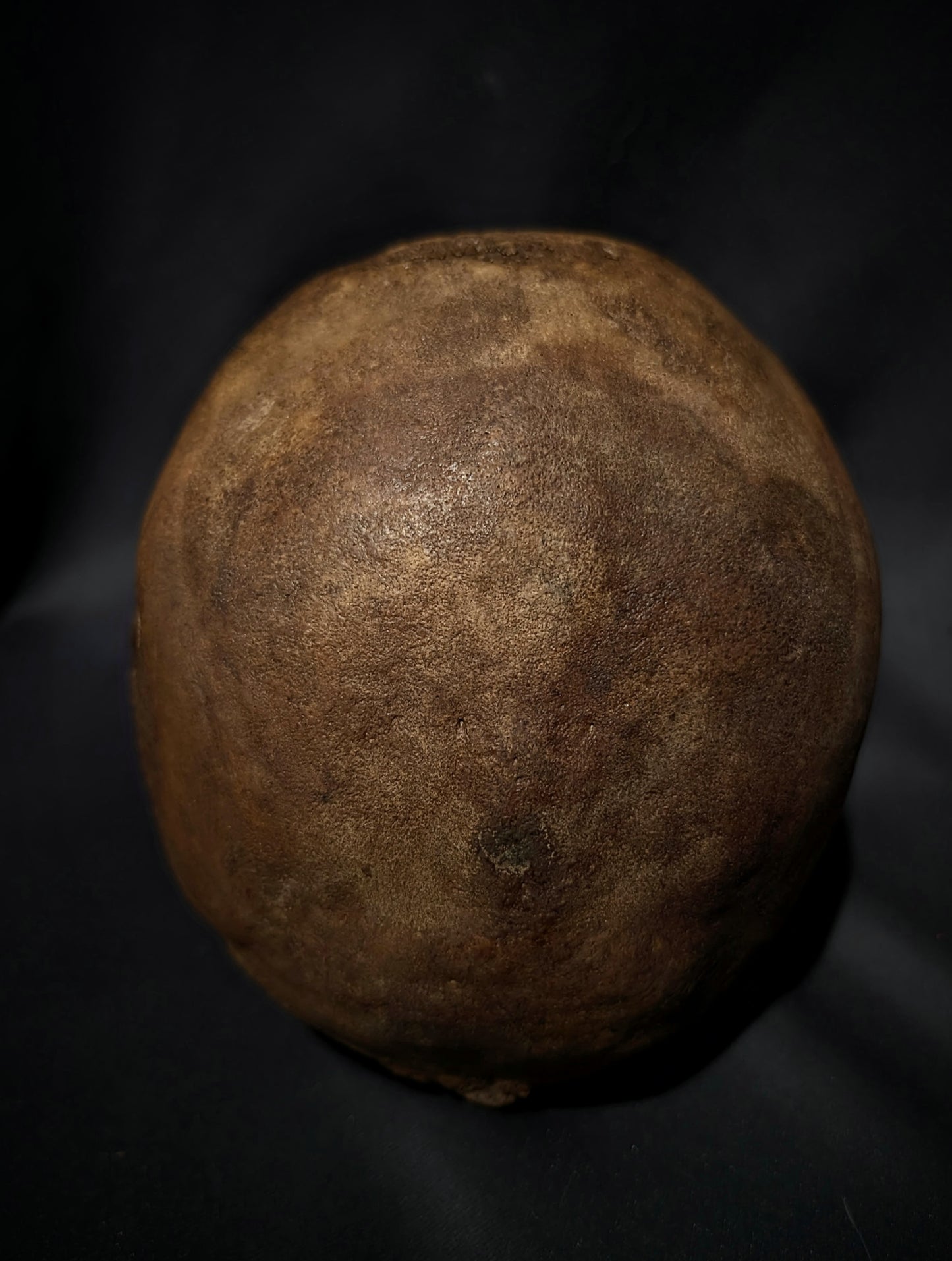 A beautiful antique skull from the 19th century with a dark patina (from a private collection in Italy)