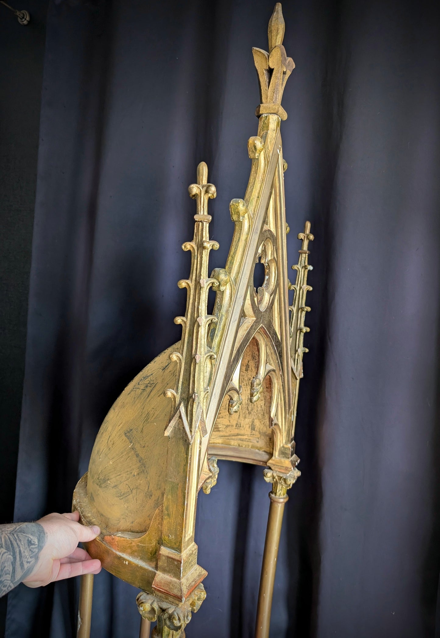 Antique altar ciborium from a french chapel, dating from the 1870s–1880s, in the Neo-Gothic style (Rare !)