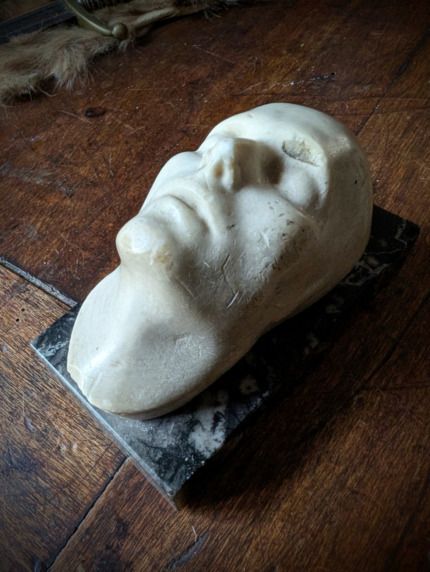Antique Marble Napoleon I Death Mask Paperweight