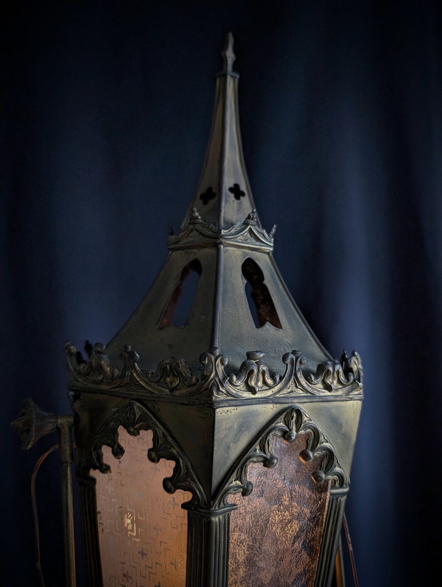 Pair of 19th century procession lanterns with wooden handles