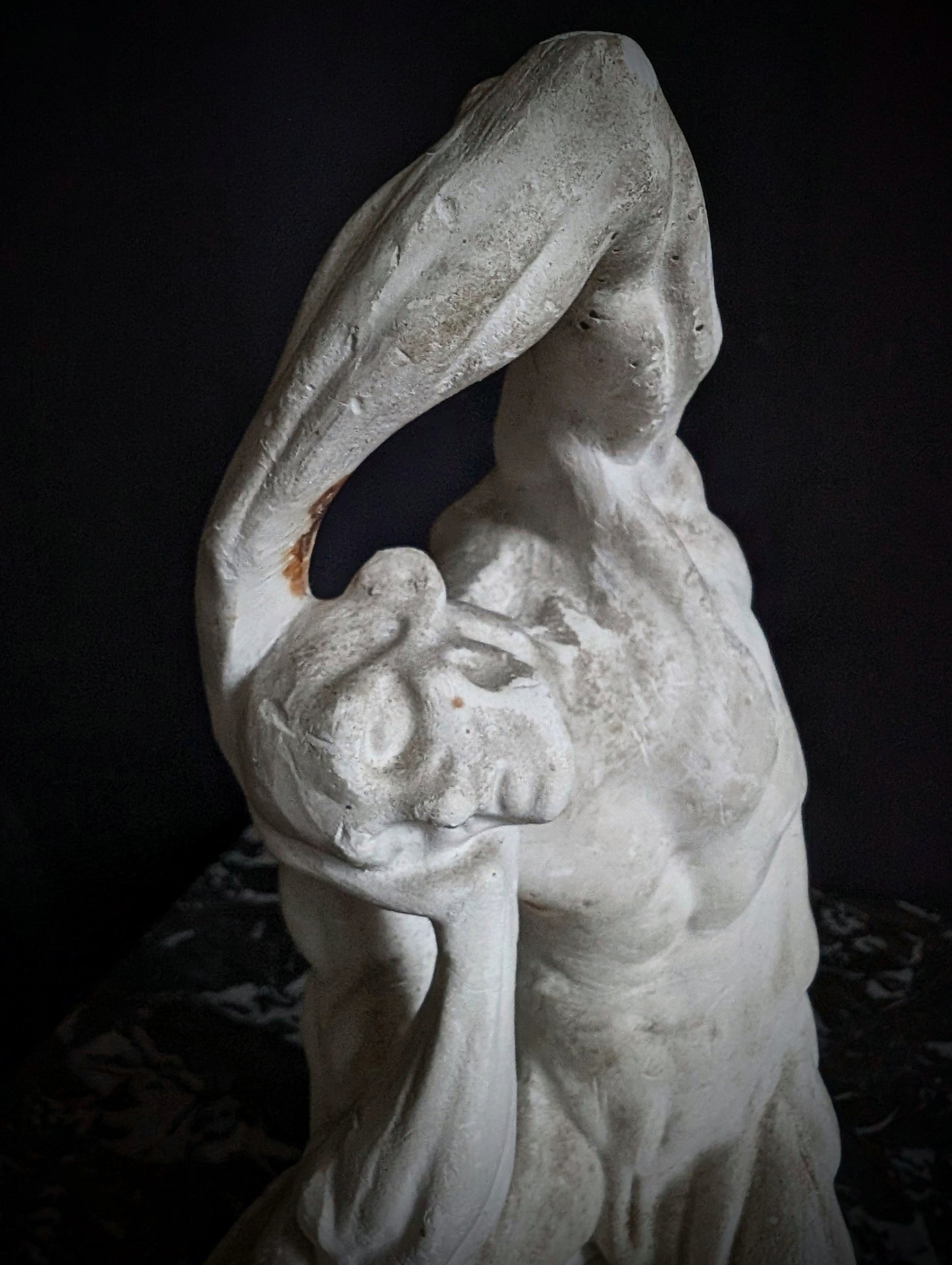 Old plaster model of Michelangelo's Écorché from a 19th-century sculpture academy