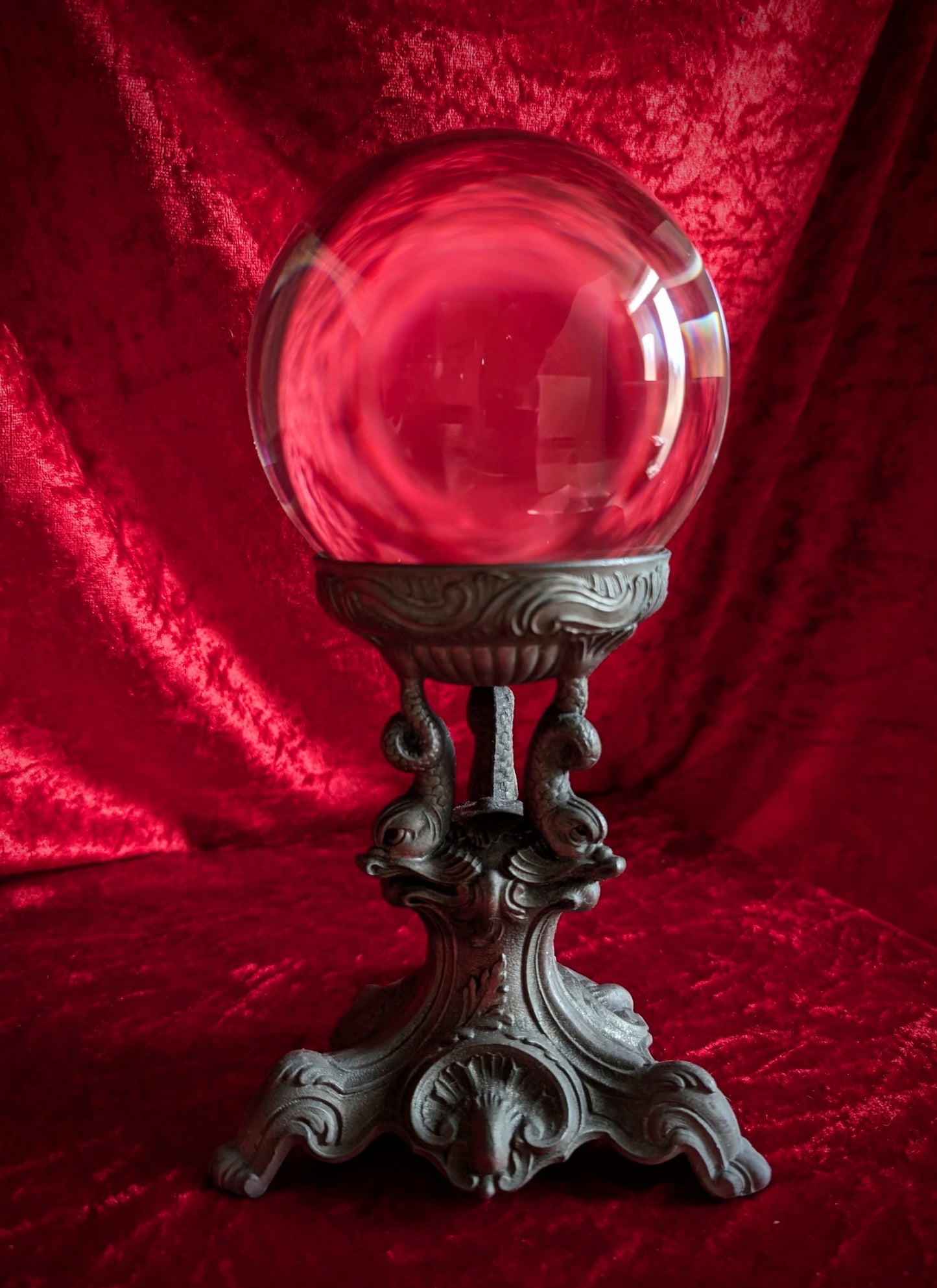 A beautiful crystal ball on a pedestal  (26cm)
