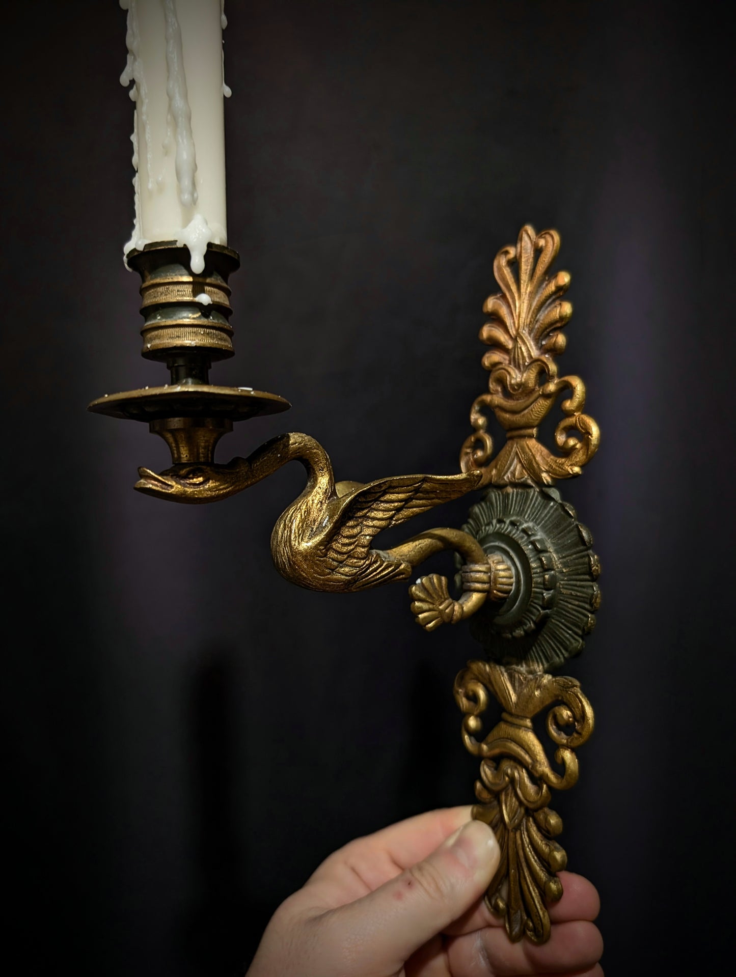Antique wall candle holder from a French manor house, early 20th century