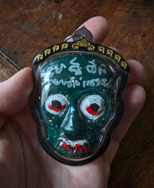 Thai Occult Spirit Amulet Pendant in Resin (Handmade Protective Talisman) 8cm