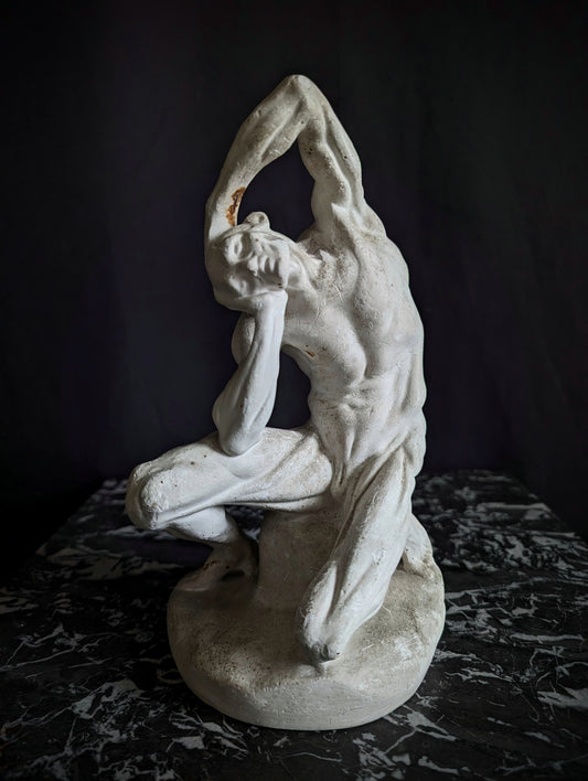 Old plaster model of Michelangelo's Écorché from a 19th-century sculpture academy