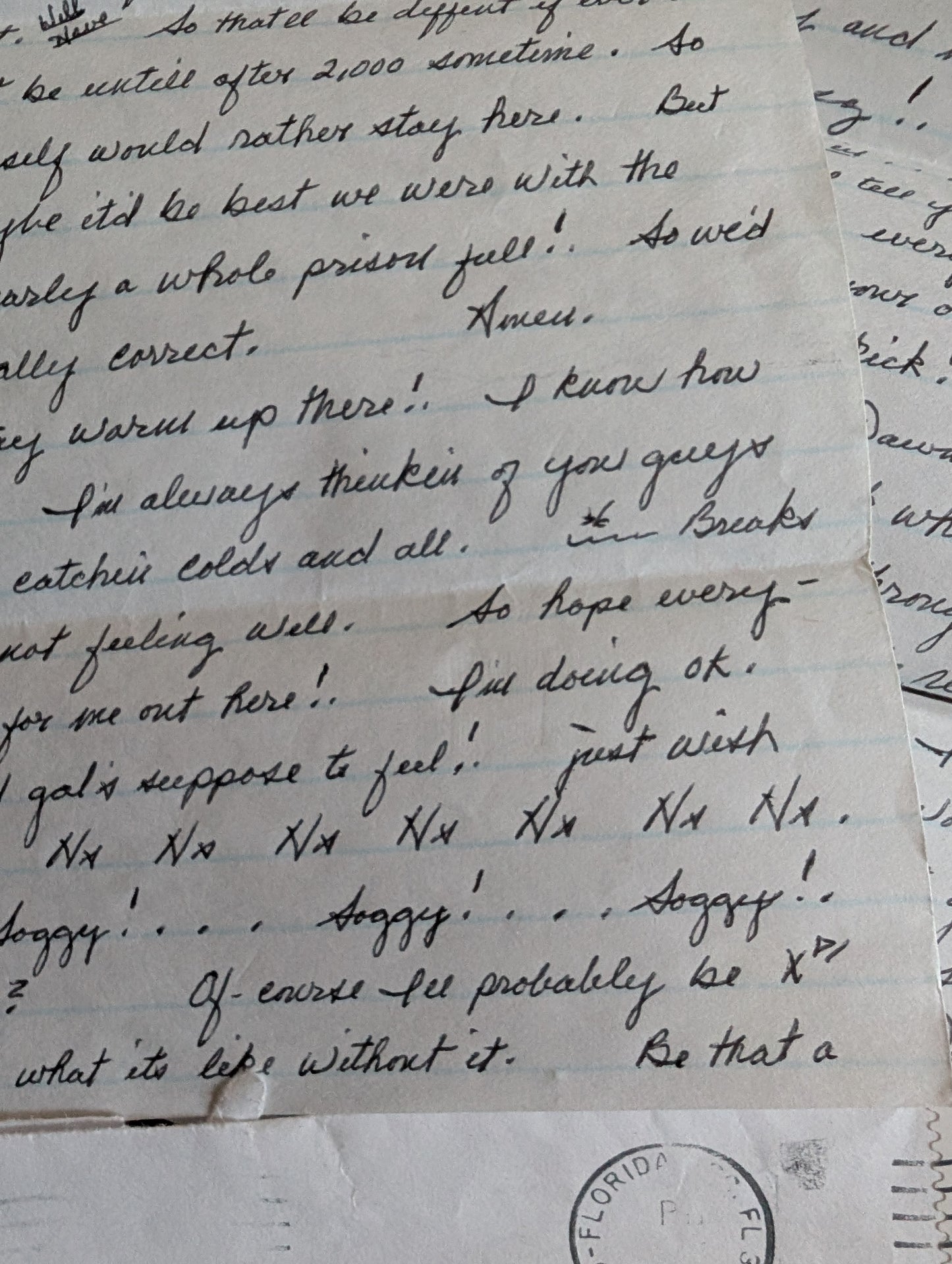 Authentic letter written by the serial killer Aileen Wuornos in 1999 (6 pages!)