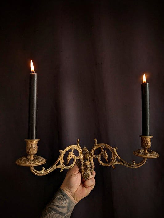 Antique Wall Candlestick with Devil heads 19th