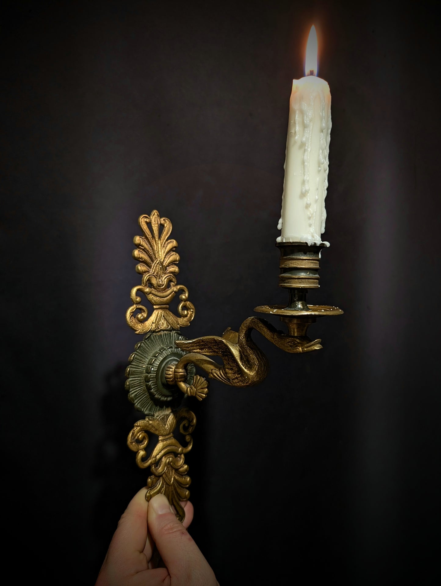 Antique wall candle holder from a French manor house, early 20th century