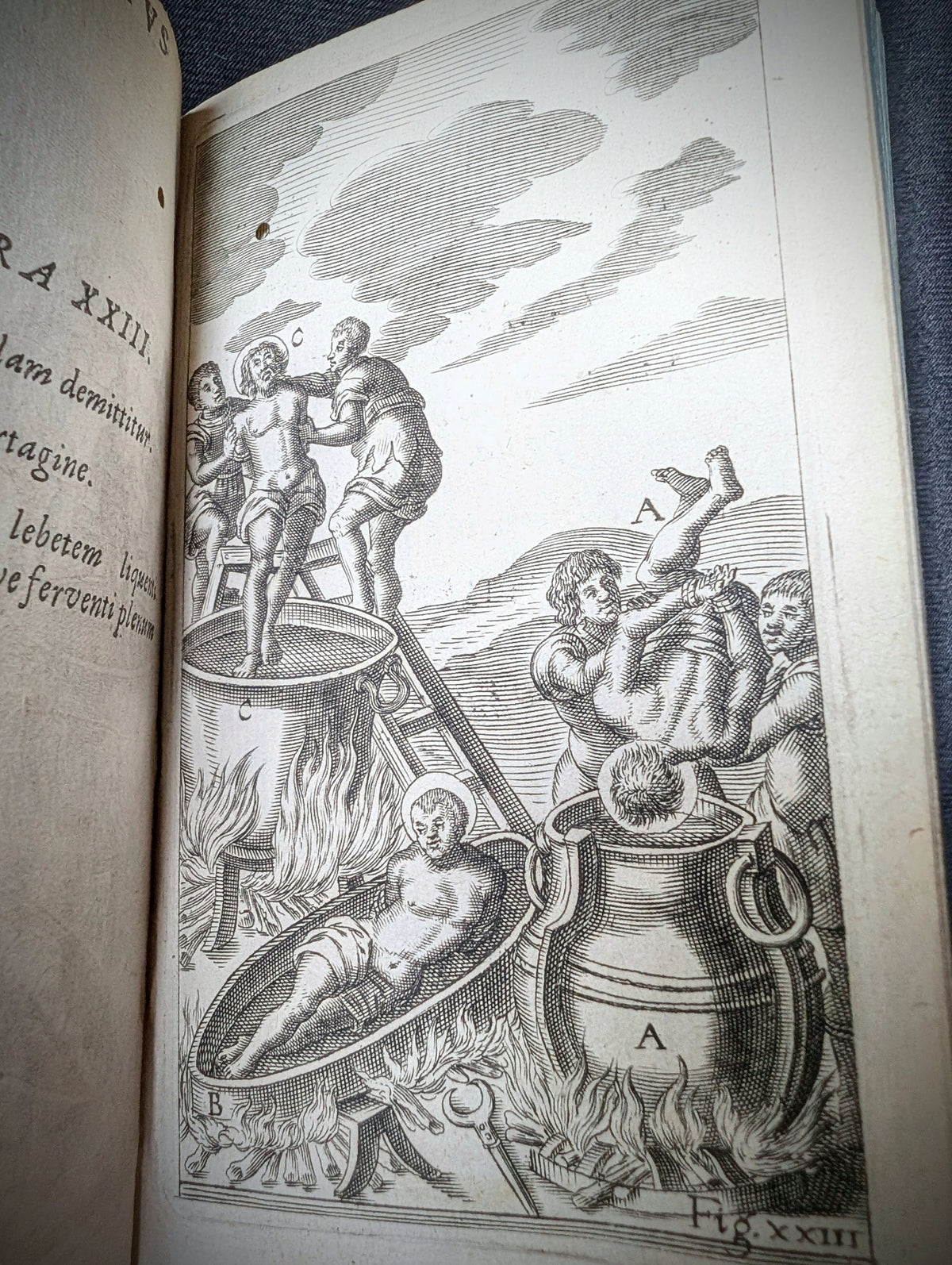OLD RARE BOOK 17TH-CENTURY ILLUSTRATED WORK ON THE TORTURES OF MARTYRS — 1667