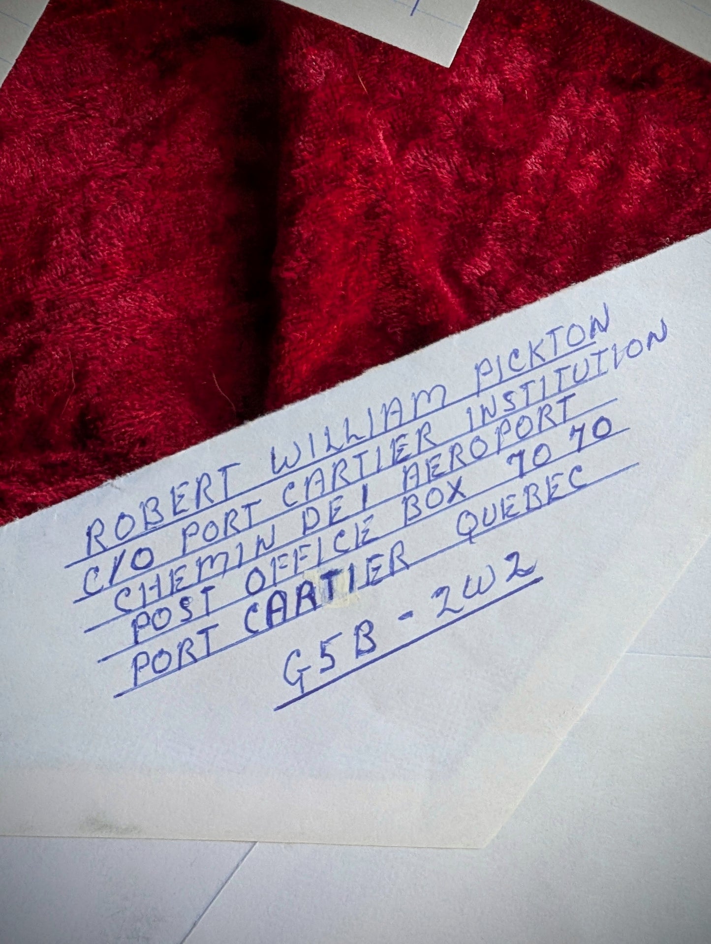 Original letter written by the serial killer Robert Pickton (the Pig Farmer Killer) 5 pages+envelope