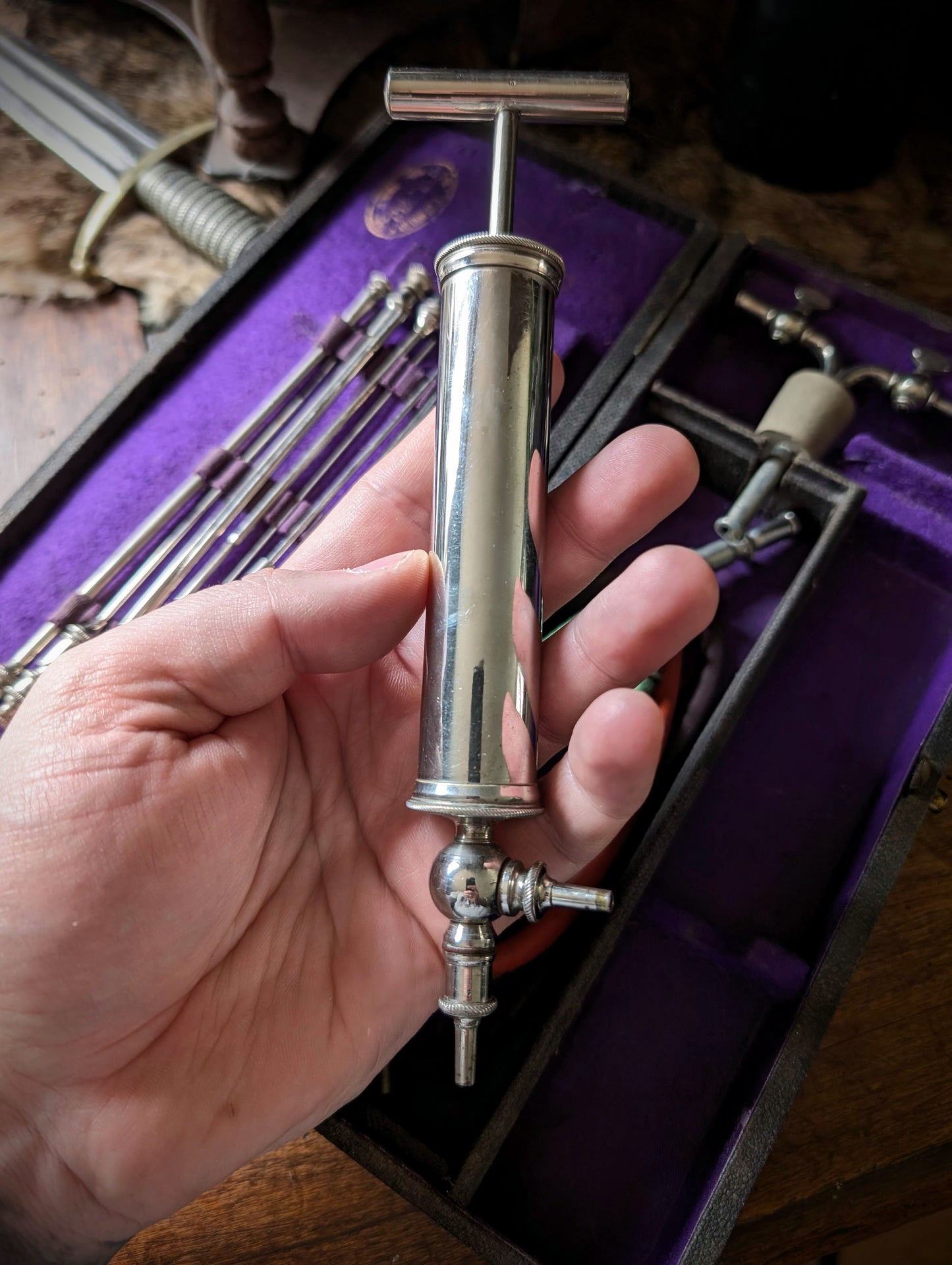 Antique 19th Century Dr. Potain Medical Aspirator box