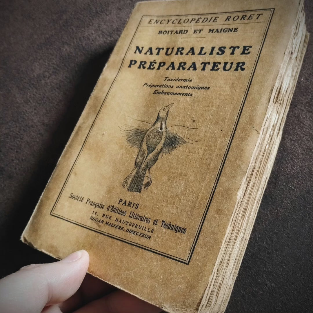 Livre 1933 "Naturaliste Préparateur" (Taxidermie, Préparations anatomiques, embaumements)